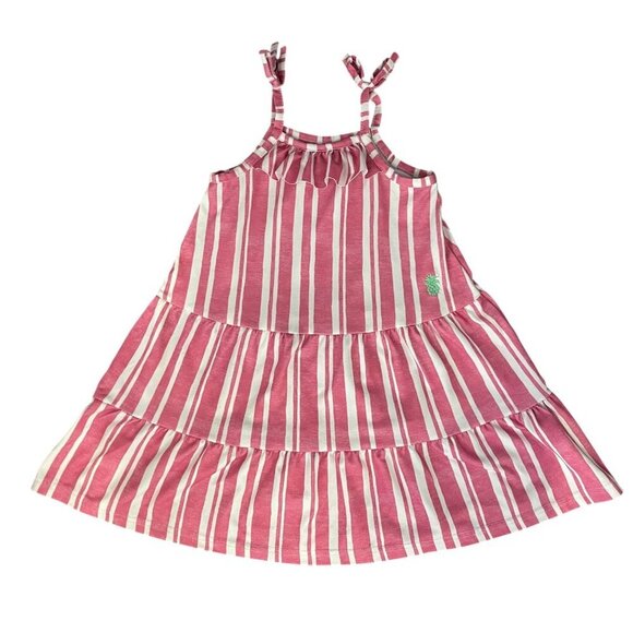 Tommy Bahama Other - Tommy Bahama Girl Dress Size 3T Stripe Pineapple Summer Beach Cottagecore Ruffle